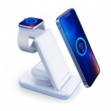 3mk Hyper 3in1 Vezeték nélküli töltőállomás - Fehér (15W) (5903108483056)