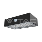 3W LED Napelemes fali világítás,érzékelővel 4000K, 3000K fekete színű (V-TAC)