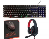 4 az 1-ben RGB Gamer készlet, Billentyűzet, Egér, Fejhallgató, Egérpad