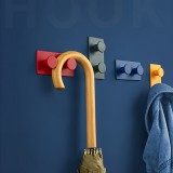 4 Darab Kreatív Lyuk Nélküli Akasztó, Egyszerű Háztartási Dekoratív Építőkocka Ragasztó Akasztó, Fal Dugó Kulcstartó, Többfunkciós Akasztó