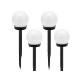 4 db napelemes kerti lámpa fehér gömb 10 cm