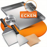 4 mm vastagságú rozsdamentes acélból készült grill lap [40 x 30 cm]