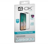 4-OK képernyővédő üveg (3D full glue, íves, teljes felületén tapad, tok barát, karcálló, 9H) FEKETE [Apple iPhone 12 Pro Max]