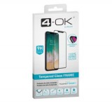 4-OK képernyővédő üveg (3D full glue, íves, teljes felületén tapad, tok barát, karcálló, 9H) FEKETE [Honor 9X Pro]