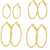 4 pár aranyozott acél karika fülbevaló
