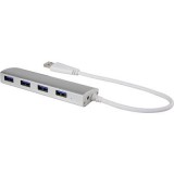 4 portos USB hub, alumínium, Renkforce 1234385 (RF-3703155)