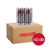 40db Maxell AAA Méretü 1,5V Cink Elem R03 [4 Shrink] CSOMAG!