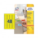 45,7*21,2 mm-es Avery Zweckform A4 íves etikett címke, sárga színű (20 ív/doboz)