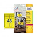 45,7*21,2 mm-es Avery Zweckform A4 íves etikett címke, sárga színű (20 ív/doboz)