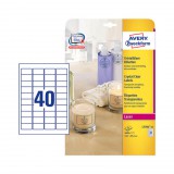 45,7*25,4 mm-es Avery Zweckform A4 íves etikett címke, átlátszó (víztiszta), (25 ív/doboz)