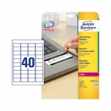 45,7*25,4 mm-es Avery Zweckform A4 íves etikett címke, fehér színű (20 ív/doboz)