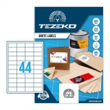 48,5*25,4 mm Tezeko A4 íves etikett címke, fehér színű (100 ív/doboz)
