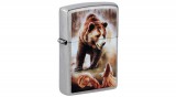 48330 Zippo öngyújtó, utcai csiszolt- Grizzly motívummal