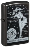 48456 Zippo öngyújtó Magasfényű fekete, Windy