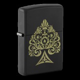 48472 Zippo öngyújtó matt fekete színben -Pikk Ász