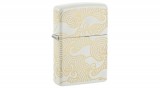 48909 Zippo öngyújtó matt fehér színben - Gravírozott hullámok