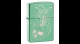 49142 Zippo öngyújtó High Polish Green színben - Botanikus koponya