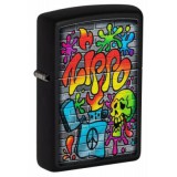 49605 Zippo öngyújtó matt fekete színben -Street Art Design Zippo