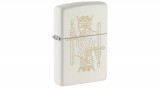 49847 Zippo öngyújtó Matt fehér, király és királynő minta
