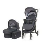 4Baby Atomic 2 az 1-ben multifunkciós babakocsi Fekete színben