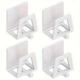 4db Modern Easy Install Öntapadó Fém Trapézúmosó Tároló Állvány fehér - 4 db