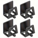 4db Modern Easy Install Öntapadó Fém Trapézúmosó Tároló Állvány Fekete - 4 db