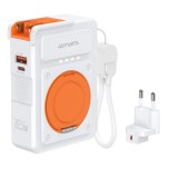4smarts 541384 külső akkumulátor Lítium-polimer (LiPo) 10000 mAh Vezeték nélkül tölthető Narancssárga, Fehér