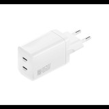 4Smarts PDplug Dual töltő adapter 2xUSB-C, 45W, fehér (4S540400) (4S540400)