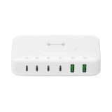 4smarts QI, 2x USB-A, 4x USB-C Töltő Állomás (100W) - Fehér (4S540570)