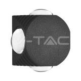 4W LED fali lámpa, fekete színű, 3000K, IP54 (V-TAC)