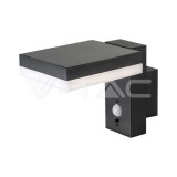 5.5W LED napelemes fali lámpa PIR érzékelővel, négyszög alakú, 3000K, SMD, IP44 (V-TAC)