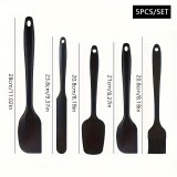 5 db-os szilikon konyhai eszközök készlet Fekete