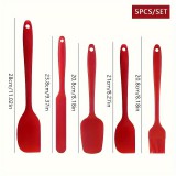 5 db-os szilikon konyhai eszközök készlet Piros