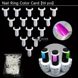 50 Db Körömlakk Színes Kijelzőkártya, Lakk UV Gél Színű Kijelző Körömdíszítő Gyűrű, Műkörömcsúcsok