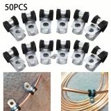 50 db rozsdamentes acél fékcső bilincs gumi béléssel