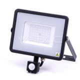 50W LED Reflektor mozgásérzékelős, Samsung Chip,manuális felülíró funkcióval, fekete színű 3000K