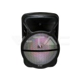 50W Újratölthető hangszóró görgővel+ vezetékes mikrofonnal, RF vezérlés RGB 15 inch