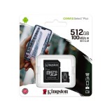512 GB MicroSDXC Card Kingston Canvas Select Plus (Class 10, UHS-I, V30, A1) 1 adapter