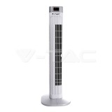 55W LED Ventilátor torony, digitális hőmérséklet kijelző + távirányító, fehér színű