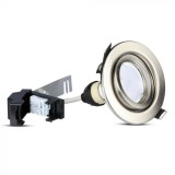 5W LED spotlámpa GU10 nikkel keret és foglalat 3000K (3db/cs) - 8884 V-TAC