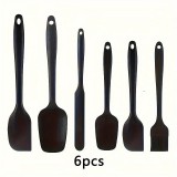 6 darabos Prémium Szilikon Spatula Készlet Fekete - 6 db