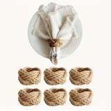 6 darabos tengerészeti kötél szalvétagyűrű készlet