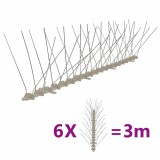 6 db 3 m-es négysoros műanyag madár- és galambriasztó tüske