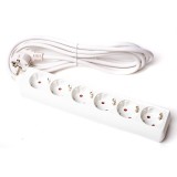 6-os elosztó 3m fehér (hosszabbító)