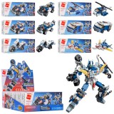 6-os szett, egyenként is 2az1-ben rendőr robot | 453 db építőkocka | építőjáték | QMAN 41104