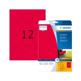 60 mm-es Herma A4 íves etikett címke, neon piros színű (20 ív/doboz)