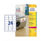 63,5*33,9 mm-es Avery Zweckform A4 íves etikett címke, fehér színű (20 ív/doboz)