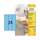 63,5*33,9 mm-es Avery Zweckform A4 íves etikett címke, kék színű (20 ív/doboz)