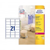 63,5*38,1 mm-es Avery Zweckform A4 íves etikett címke, átlátszó (víztiszta), (25 ív/doboz)