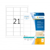 63,5*38,1 mm-es Herma A4 íves etikett címke, átlátszó (víztiszta), (25 ív/doboz)